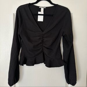 H&M long sleeve ruched top